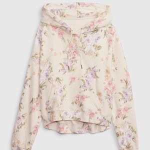 NWT Gap × LoveShackFancy Floral Cropped Logo Hoodie